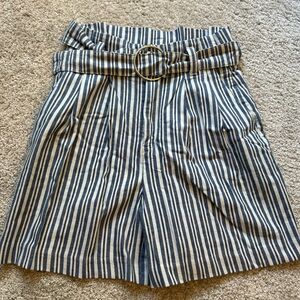 Free People Striped Blue & White Shorts